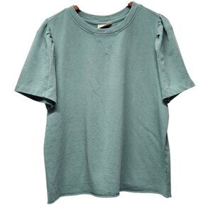 Universal THREAD Top Puff Short Sleeves Size XXL Green Casual Cotton